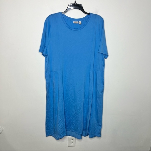 LOGO by Lori Goldstein blue casual dress pockets size XLP - Picture 1 of 7